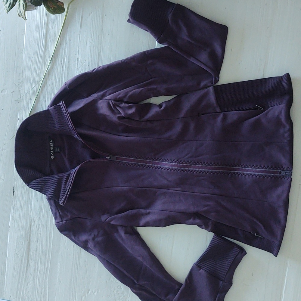 Athleta Jacket Sweatshirt Zip Up XS Deep Purple/Perfect!!